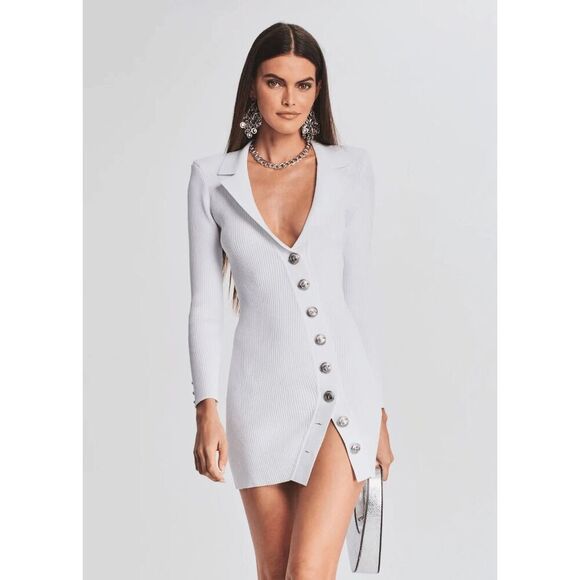 Brand New Retrofete Mimi Rib Knit Dress, White Size XS - Picture 1 of 5